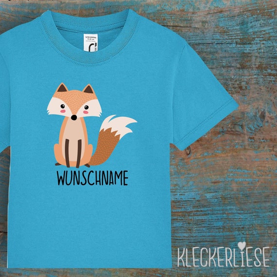 kleckerliese Kinder Baby Shirt Kleinkind "Fuchs" mit Wunschnamen Jungen Mädchen T-Shirt