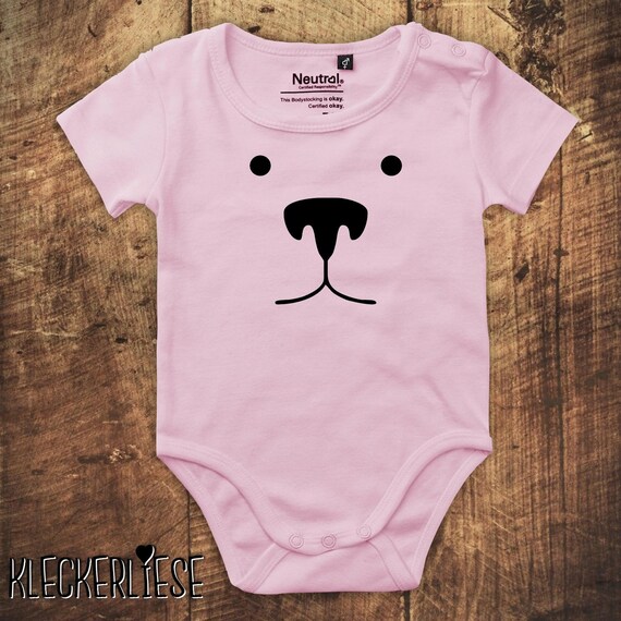 kleckerliese Babybody Body "Tiere Bär Braunbär Bear" Fair Wear