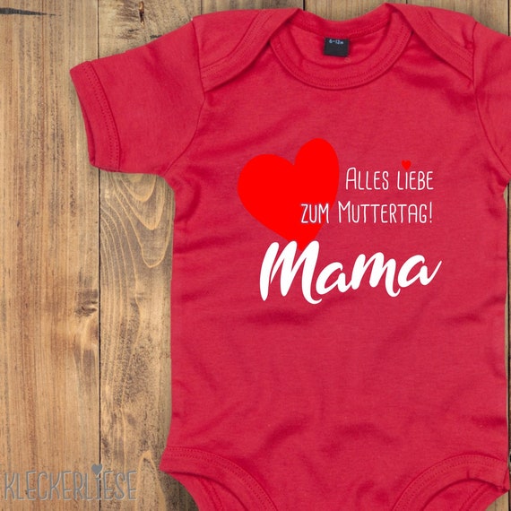 Baby Body Muttertag "Alles Liebe zum Muttertag Mama" Babybody Strampler Jungen Mädchen Kurzarm