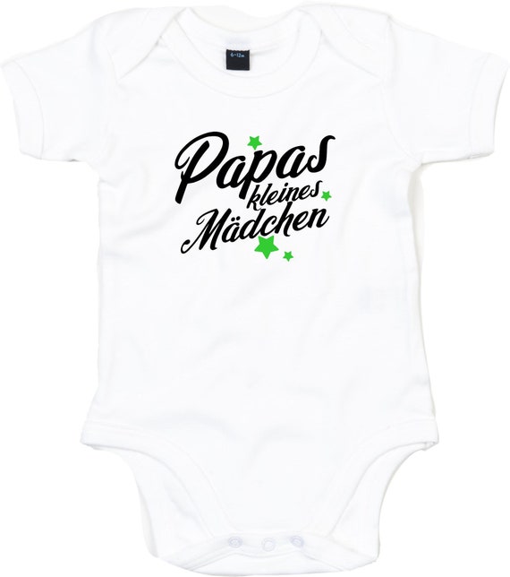 kleckerliese Baby Body "Papas kleines Mädchen" Babybody Strampler Jungen Mädchen Kurzarm