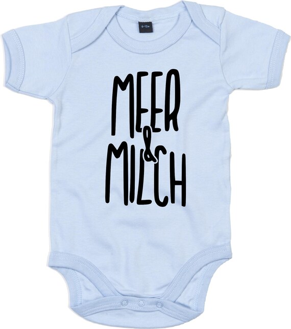 kleckerliese Baby Body "MEER & MILCH" Babybody Strampler Jungen Mädchen Kurzarm