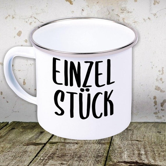 kleckerliese Emaille Kindertasse Teetasse Tasse "Einzel Stück" Camping Zelten Retro Becher