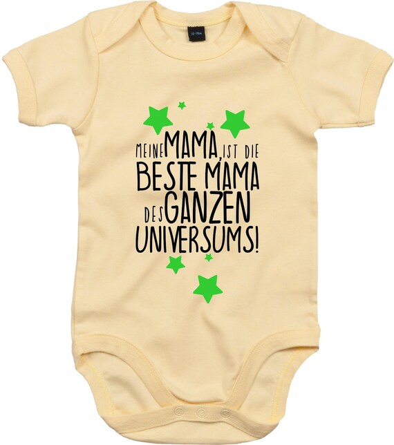 kleckerliese Baby Body "Meine Mama ist die Beste Mama des ganzen Universums!" Babybody Strampler Jungen Mädchen Kurzarm