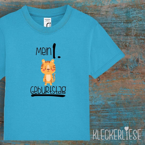 Kinder Baby Shirt Kleinkind "Mein 1. Geburtstag Tiger" T-Shirt Jungen Mädchen