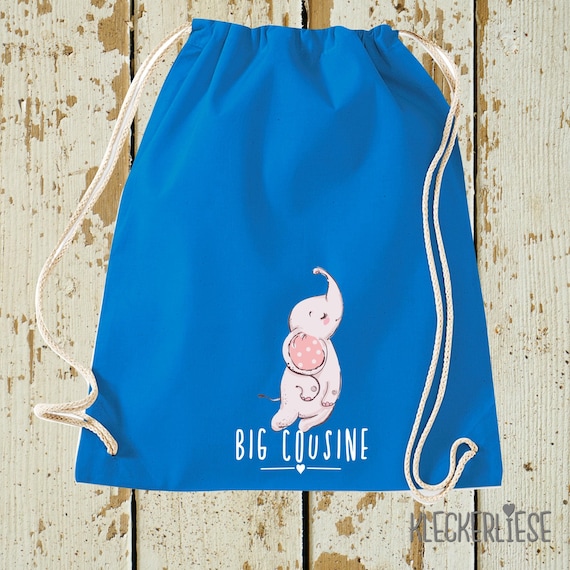 Kleckerliese Turnbeutel "Big Cousine Elefant" Rucksack Bag Stoffbeutel Gymsack Kita Schule  Einschulung Wechselsachen 27 Farben