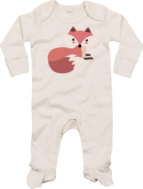 Kleckerliese Baby Schlafanzug Strampler "Fuchs" Sleepsuit Langarm Jungen Mädchen Einteiler