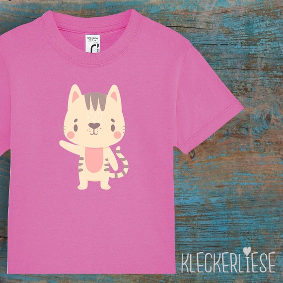 Kinder Baby Shirt Kleinkind "Tiermotiv Katze Mietze Cat" T-Shirt Jungen Mädchen
