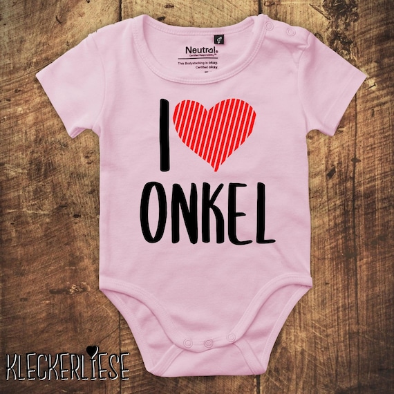 kleckerliese Babybody Body "I Love Onkel" Fair Wear