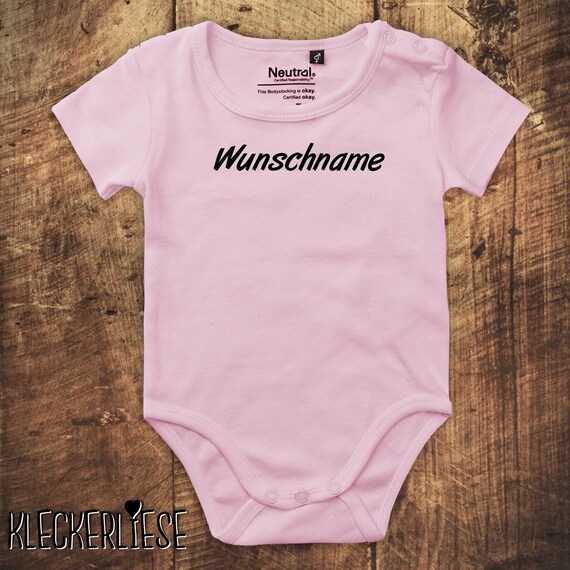 kleckerliese Babybody Body "Wunschname Name Wunschtext" Fair Wear