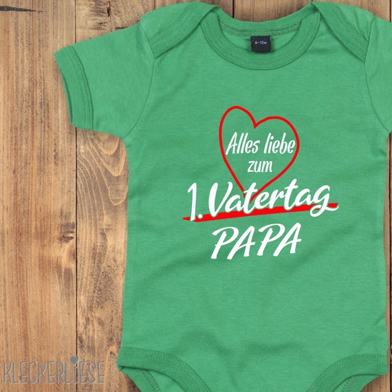 Baby Body Vatertag "Alles Liebe zum 1. Vatertag Papa" Babybody Strampler Jungen Mädchen Kurzarm