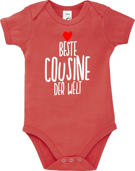 Kleckerliese Baby Body "Beste Cousine der Welt" Jungen Mädchen Kurzarm mit Aufdruck Motiv