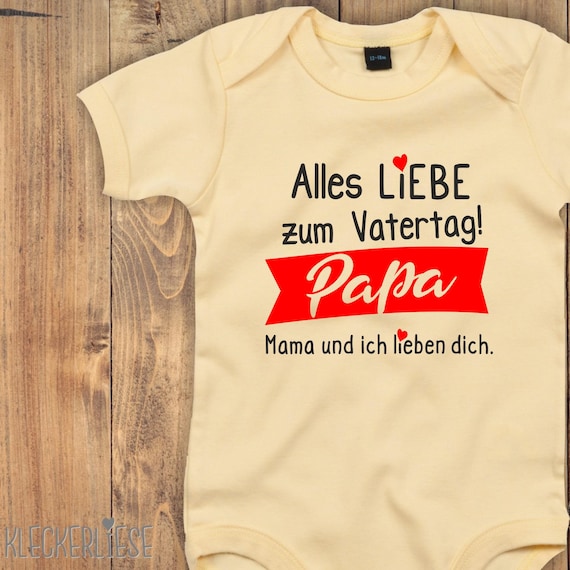 Baby Body Vatertag "Alles Liebe zum Vatertag Papa Mama und ich lieben dich" Babybody Strampler Jungen Mädchen Kurzarm