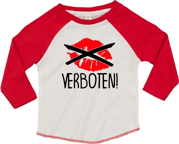 Kleckerliese Baby Kinder T-Shirt Langarmshirt  "Küssen Verboten" Raglan-Ärmel Jungen Mädchen