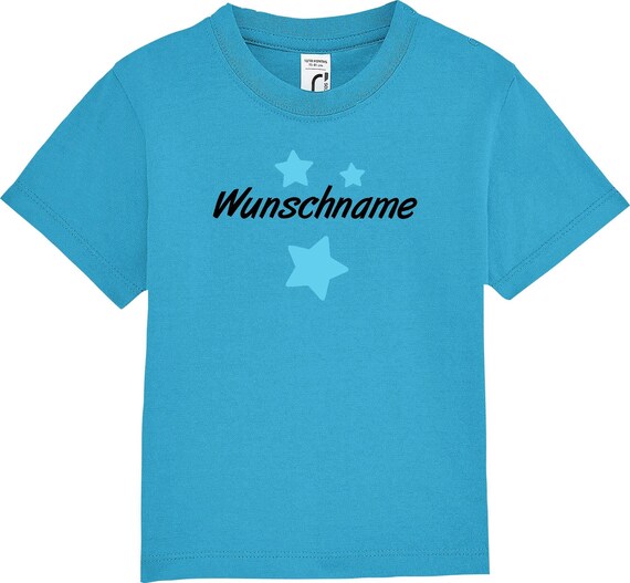 kleckerliese Kinder Baby Shirt Kleinkind "Name Wunschname Sterne" mit Wunschnamen Jungen Mädchen T-Shirt