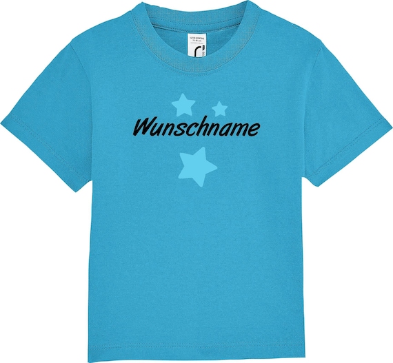 kleckerliese Kinder Baby Shirt Kleinkind "Name Wunschname Sterne" mit Wunschnamen Jungen Mädchen T-Shirt