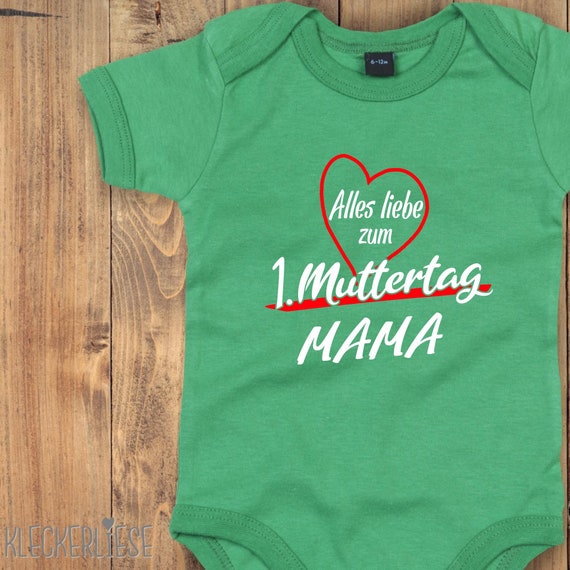 Baby Body Muttertag "Alles Liebe zum 1. Muttertag Mama" Babybody Strampler Jungen Mädchen Kurzarm