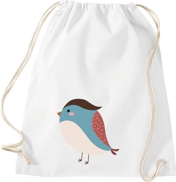 Kleckerliese Kinder Gymsack "Vogel" Rucksack Bag Stoffbeutel Turnbeutel Tragetasche