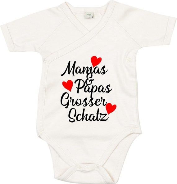 Wickel Baby Body "Mamas und Papas grosser Schatz" Babybody Strampler