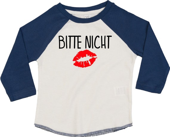 Kleckerliese Baby Kinder T-Shirt Langarmshirt  "Bitte nicht Küssen" Raglan-Ärmel Jungen Mädchen