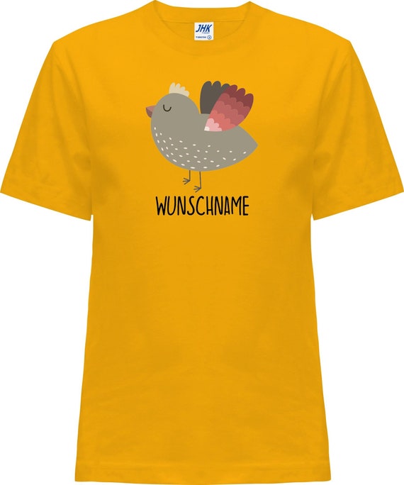 Kleckerliese Baby Kinder T-Shirt "Vogel" mit Wunschtext Kurzarm Sprüche Jungen Mädchen Shirt Nicki mit Aufdruck Motiv