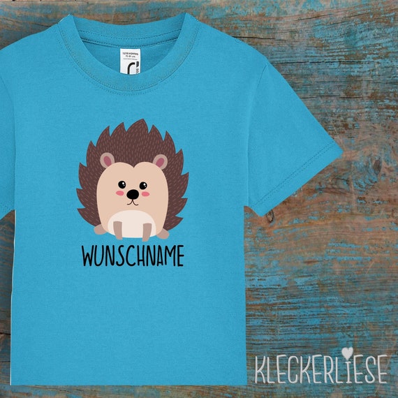 kleckerliese Kinder Baby Shirt Kleinkind "Igel" mit Wunschnamen Jungen Mädchen T-Shirt