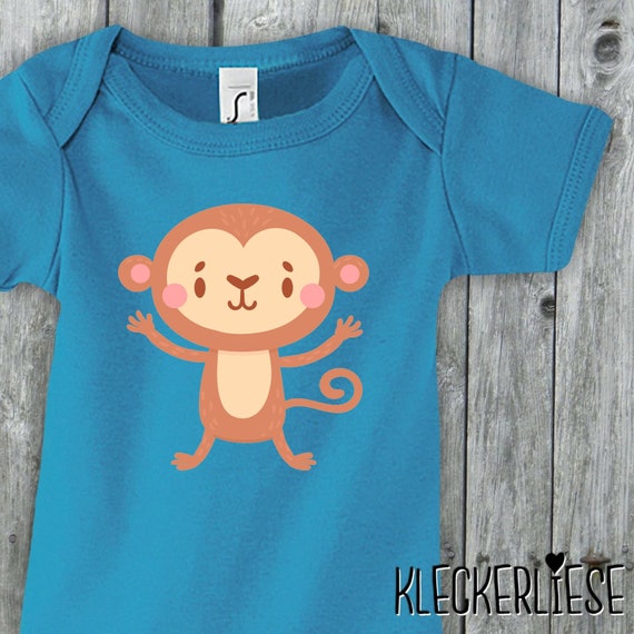 Baby Body "Tiermotiv Affe" Babybody Strampler Jungen Mädchen