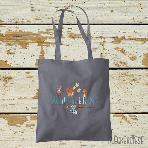 Cloth bag "change of clothes" with desired name Jute Bag Pouch Bag Daycare School Change of things Clothes Kleckerliese