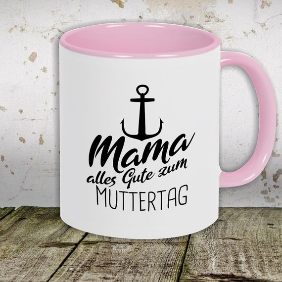 kleckerliese coffee cup motif "Mama Happy Mother's Day Anchor", cup tea cup milk cocoa