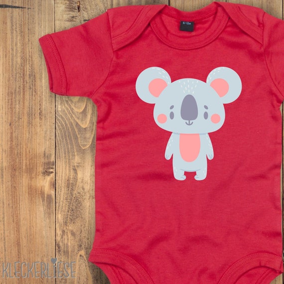 Baby Body "Tiermotiv Koala" Babybody Strampler Jungen Mädchen Kurzarm