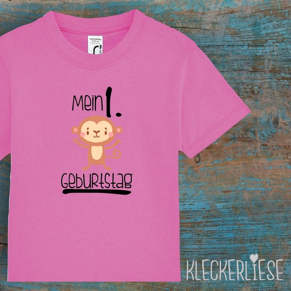 Kinder Baby Shirt Kleinkind "Mein 1. Geburtstag Affe" T-Shirt Jungen Mädchen