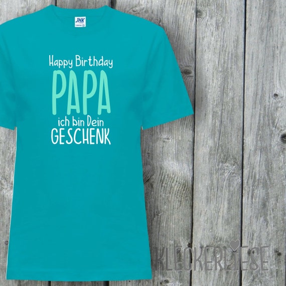 Kleckerliese Baby Kinder T-Shirt "Happy Birthday PAPA ich bin dein Geschenk" Kurzarm Sprüche Jungen Mädchen Shirt Nicki mit Aufdruck Motiv