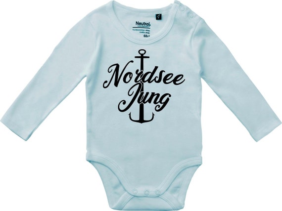 Langarm Babybody Body "Anker Nordsee Jung" Fair Wear