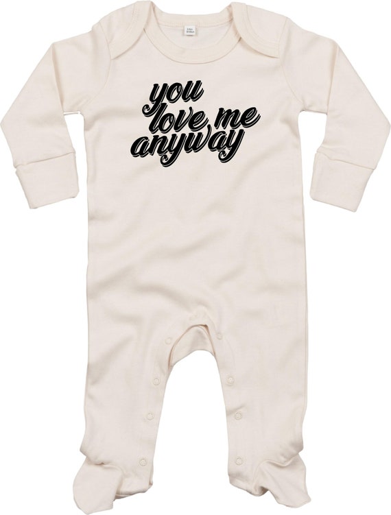 Kleckerliese Baby Schlafanzug "you love me anyway" Sleepsuit Langarm Jungen Mädchen Einteiler Strampler