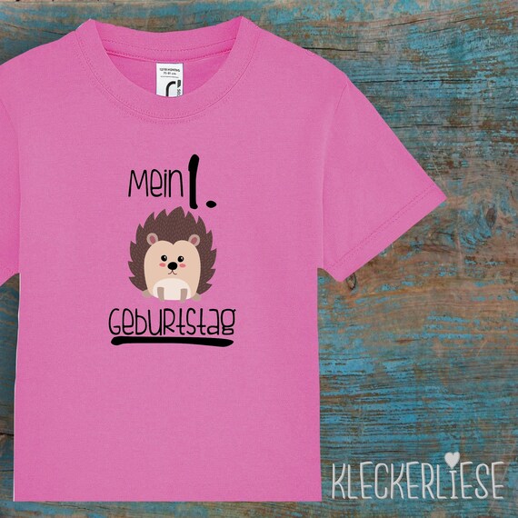 Kinder Baby Shirt Kleinkind "Mein 1. Geburtstag Igel" T-Shirt Jungen Mädchen
