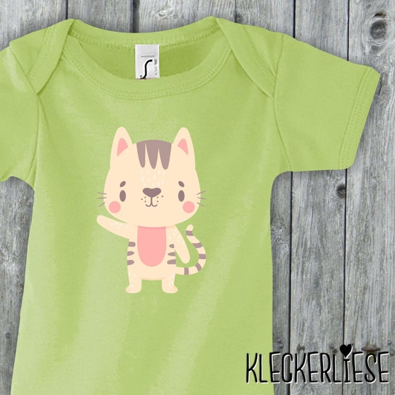 Baby Body "Tiermotiv Katze Mietze Cat" Babybody Strampler Jungen Mädchen