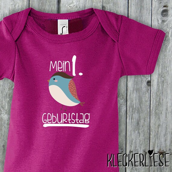 Baby Body "Mein 1. Geburtstag Vogel" Babybody Strampler Jungen Mädchen