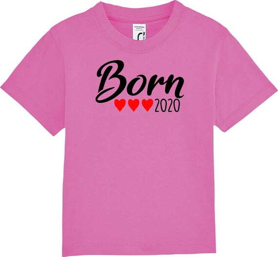 kleckerliese Kinder Baby Shirt Kleinkind  "Born 2020" Jungen Mädchen T-Shirt