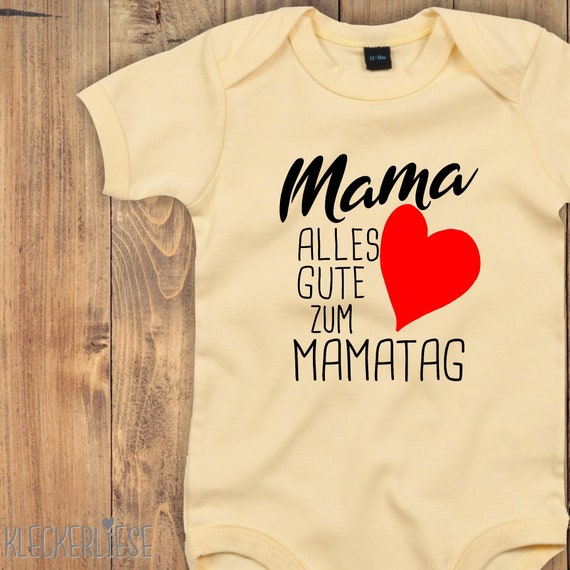 kleckerliese Baby Body "Mama alles Gute zum Mamatag" Babybody Strampler Jungen Mädchen Kurzarm Muttertag