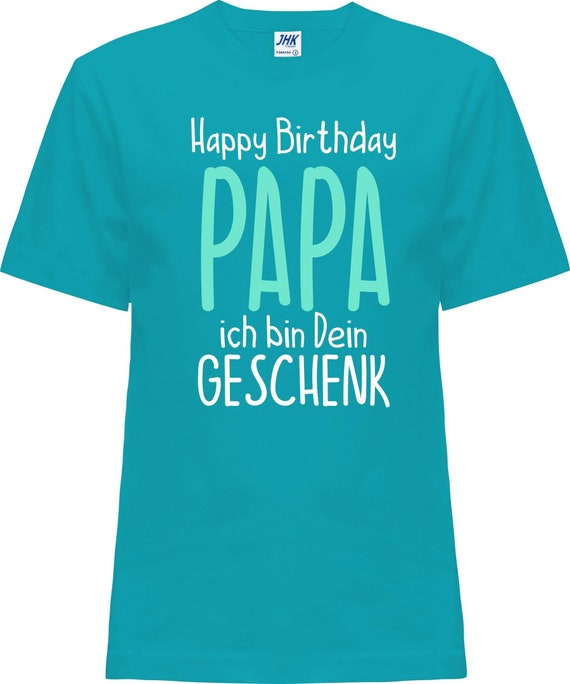 Kleckerliese Baby Kinder T-Shirt "Happy Birthday PAPA ich bin dein Geschenk" Kurzarm Sprüche Jungen Mädchen Shirt Nicki mit Aufdruck Motiv