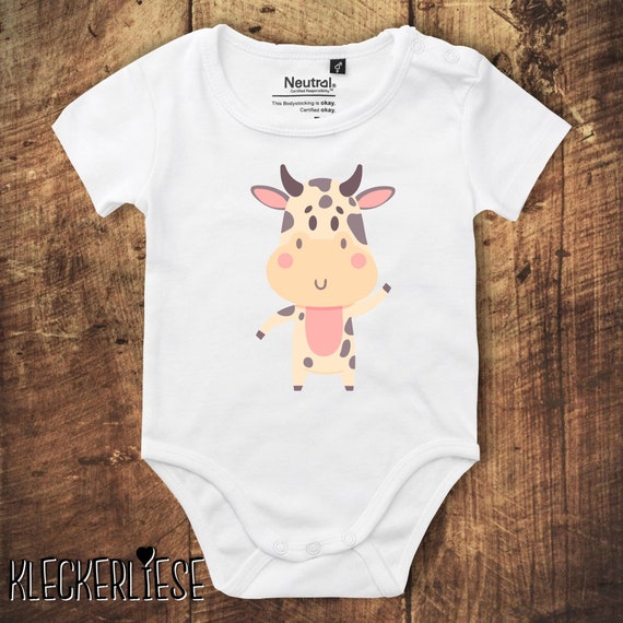 kleckerliese Babybody Body "Tiermotiv Kuh Bulle" Fair Wear, Bio, Organic Baby Jungen Mädchen