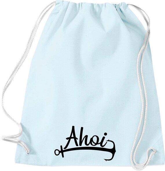 Kleckerliese Gymsack "Ahoi Anker Meer Heimat" Rucksack Bag Stoffbeutel Turnbeutel Tragetasche