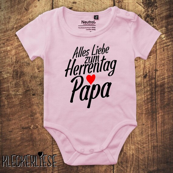 kleckerliese Babybody Body "Alles Liebe zum Herrentag Papa" Fair Wear