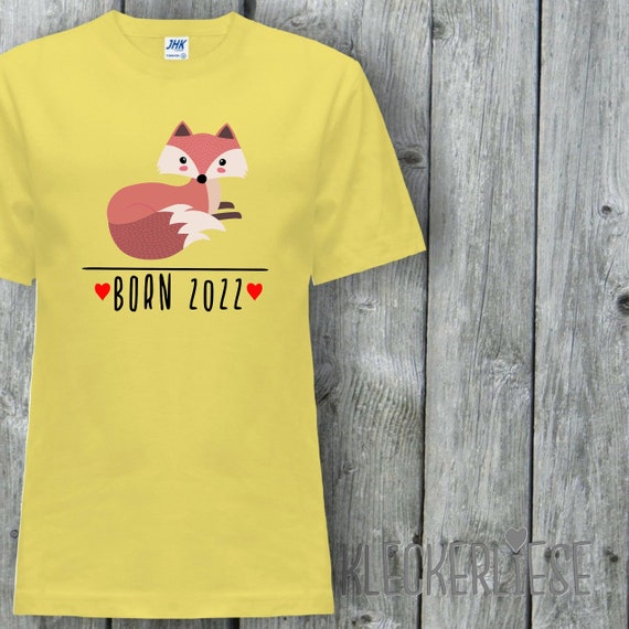 Kleckerliese Baby Kinder T-Shirt "Born 2024 2025 Tiermotiv Fuchs" Kurzarm Sprüche Jungen Mädchen Shirt Nicki mit Aufdruck Motiv
