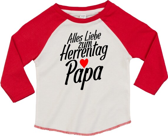 Kleckerliese Baby Kinder T-Shirt Langarmshirt  "Alles Liebe zum Herrentag Papa" Raglan-Ärmel Jungen Mädchen