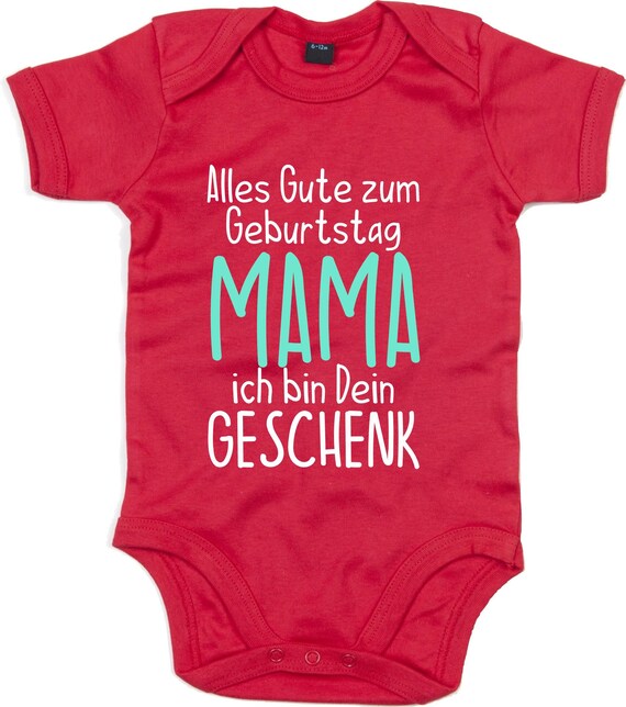 kleckerliese Baby Body "Alles Gute MAMA ich bin dein Geschenk" Babybody Strampler Jungen Mädchen Kurzarm
