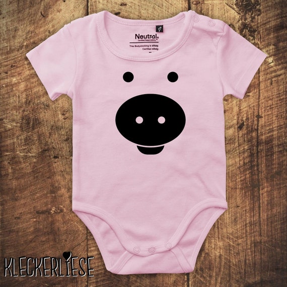 kleckerliese Babybody Body "Tiere Schwein Ferkel Pig" Fair Wear