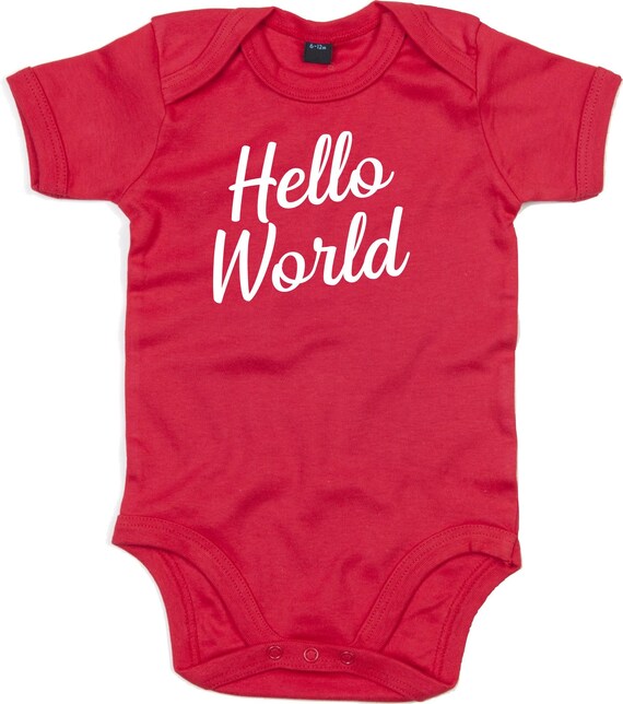 Baby Body "HELLO WORLD" Babybody Strampler