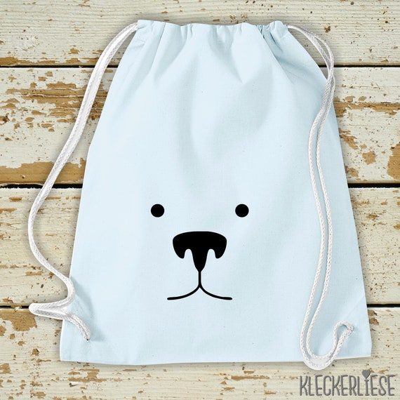 Kleckerliese Gymsack "Tiere Bär Braunbär Bear" Rucksack Bag Stoffbeutel Turnbeutel Tragetasche