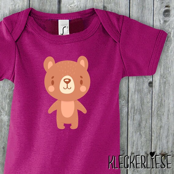 Baby Body "Tiermotiv Bär Braunbär" Babybody Strampler Jungen Mädchen