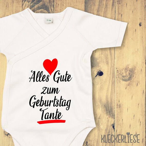 Wickel Baby Body "Alles Gute zum Geburtstag Tante" Babybody Strampler